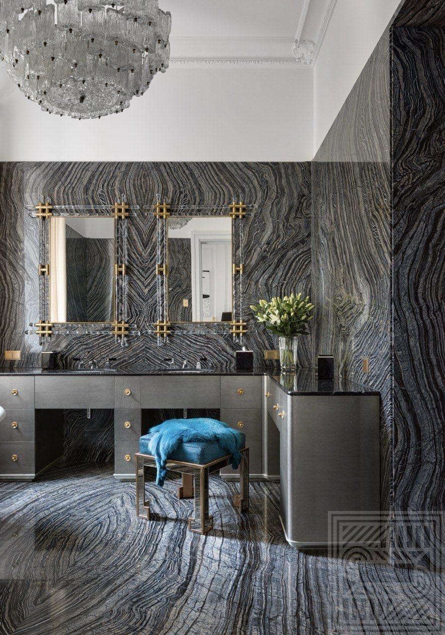 Стіна та підлога з мармуру Black Wood 20 мм walls, floor-marble - Pol i steny Silver Wave 2